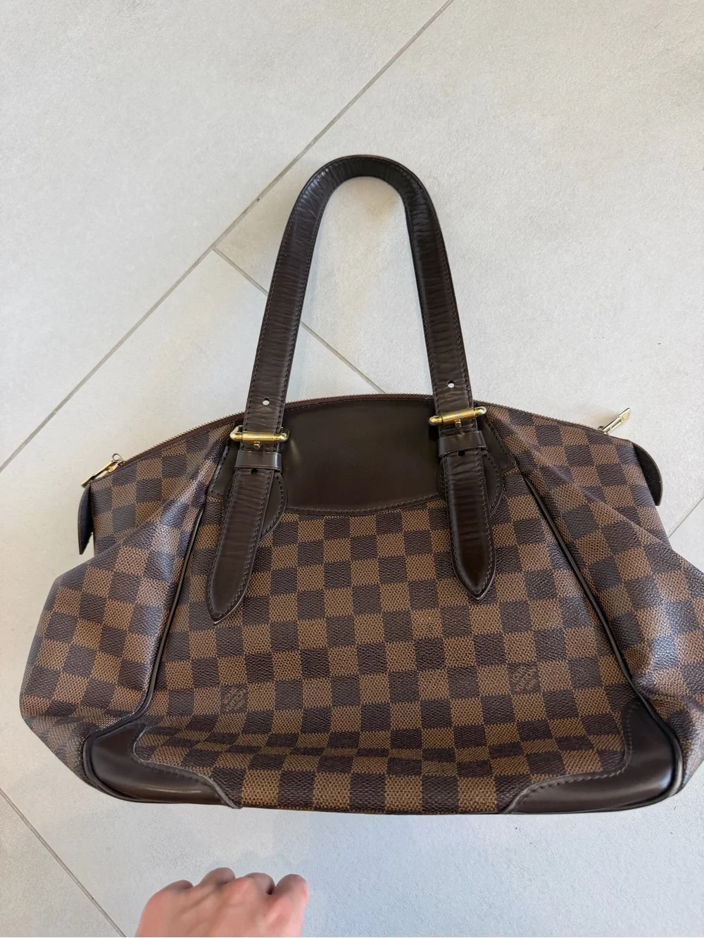 Louis Vuitton Damier Ebene Browni Checkered Shoulder Bag